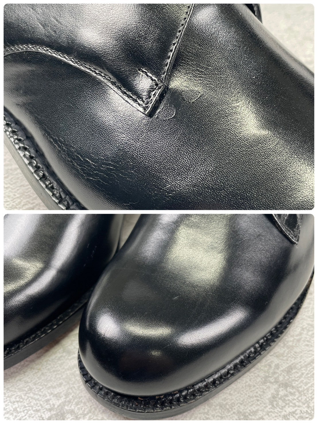 【デッドストック】ITALIAN ARMY イタリア軍 OFFICER SHOES オフィサーシューズ プレーン 外羽根 3アイレット 黒 ブラック 39 / 24.5cm 〜 25.0cm【W3504】