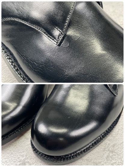 【デッドストック】ITALIAN ARMY イタリア軍 OFFICER SHOES オフィサーシューズ プレーン 外羽根 3アイレット 黒 ブラック 39 / 24.5cm 〜 25.0cm【W3504】
