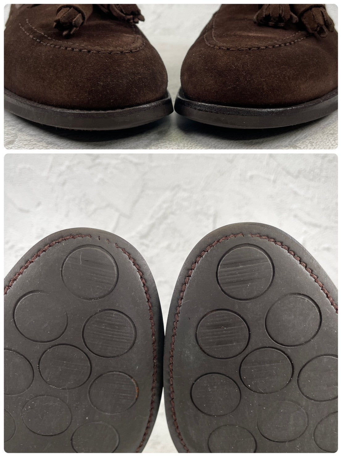 【良品】CROCKETT&JONES クロケットアンドジョーンズ Cavendish3 キャベンディッシュ3 タッセルローファー スエード シティソール 濃茶 ブラウン UK7 / 25.5cm【Ｗ3502】