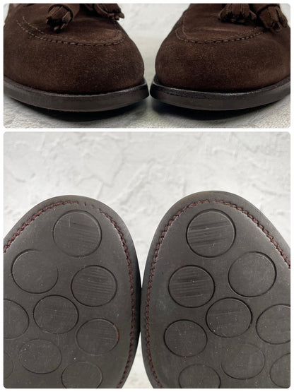【良品】CROCKETT&JONES クロケットアンドジョーンズ Cavendish3 キャベンディッシュ3 タッセルローファー スエード シティソール 濃茶 ブラウン UK7 / 25.5cm【Ｗ3502】