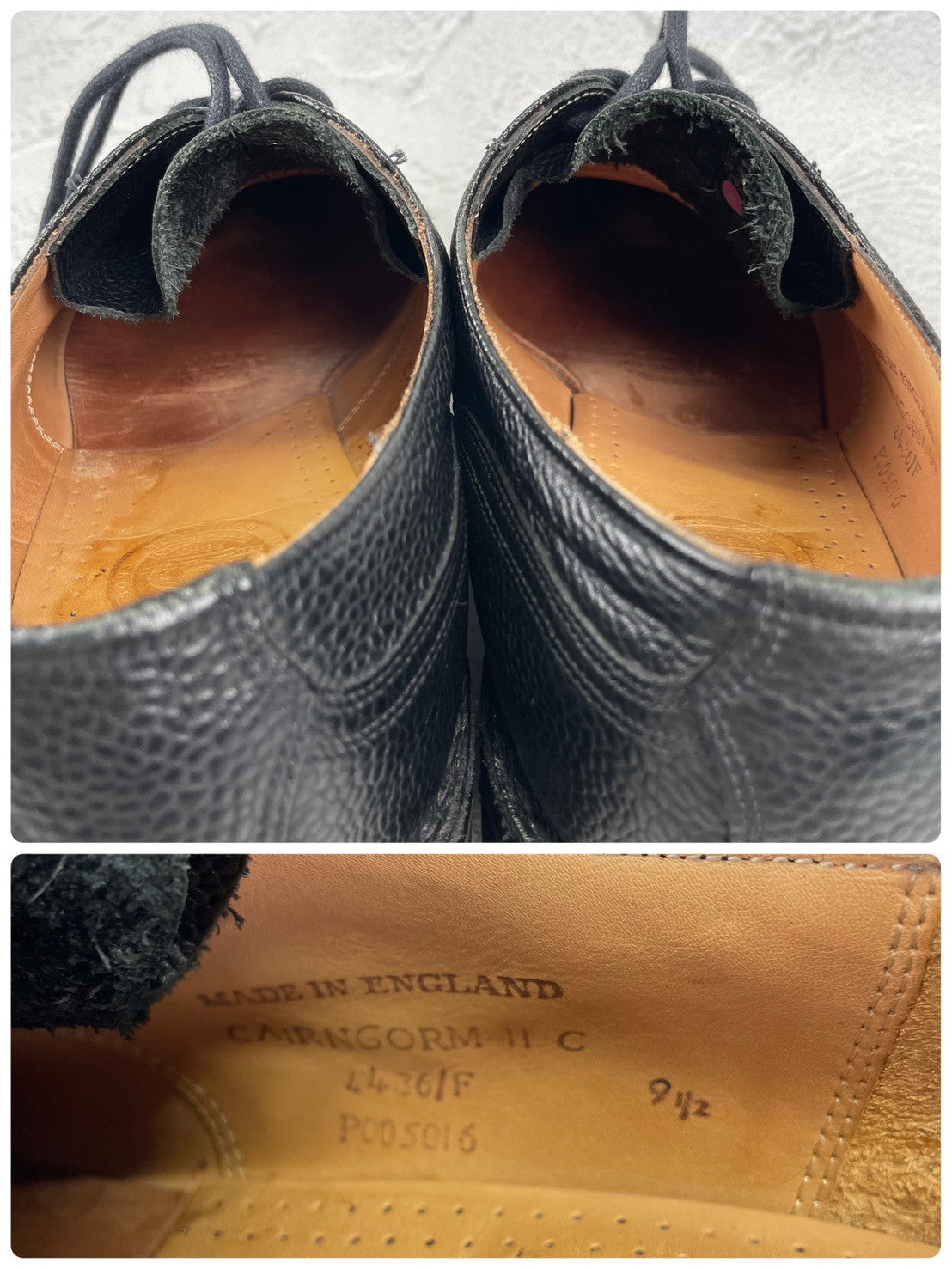 【美品】JOSEPH CHEANEY&SONS ジョセフチーニーアンドサンズ CAIRNGORM 2R ケンゴン ストレート 外羽根 グレインレザー コマンドソール 黒 ブラック UK9.5 / 28.0cm【W3511】