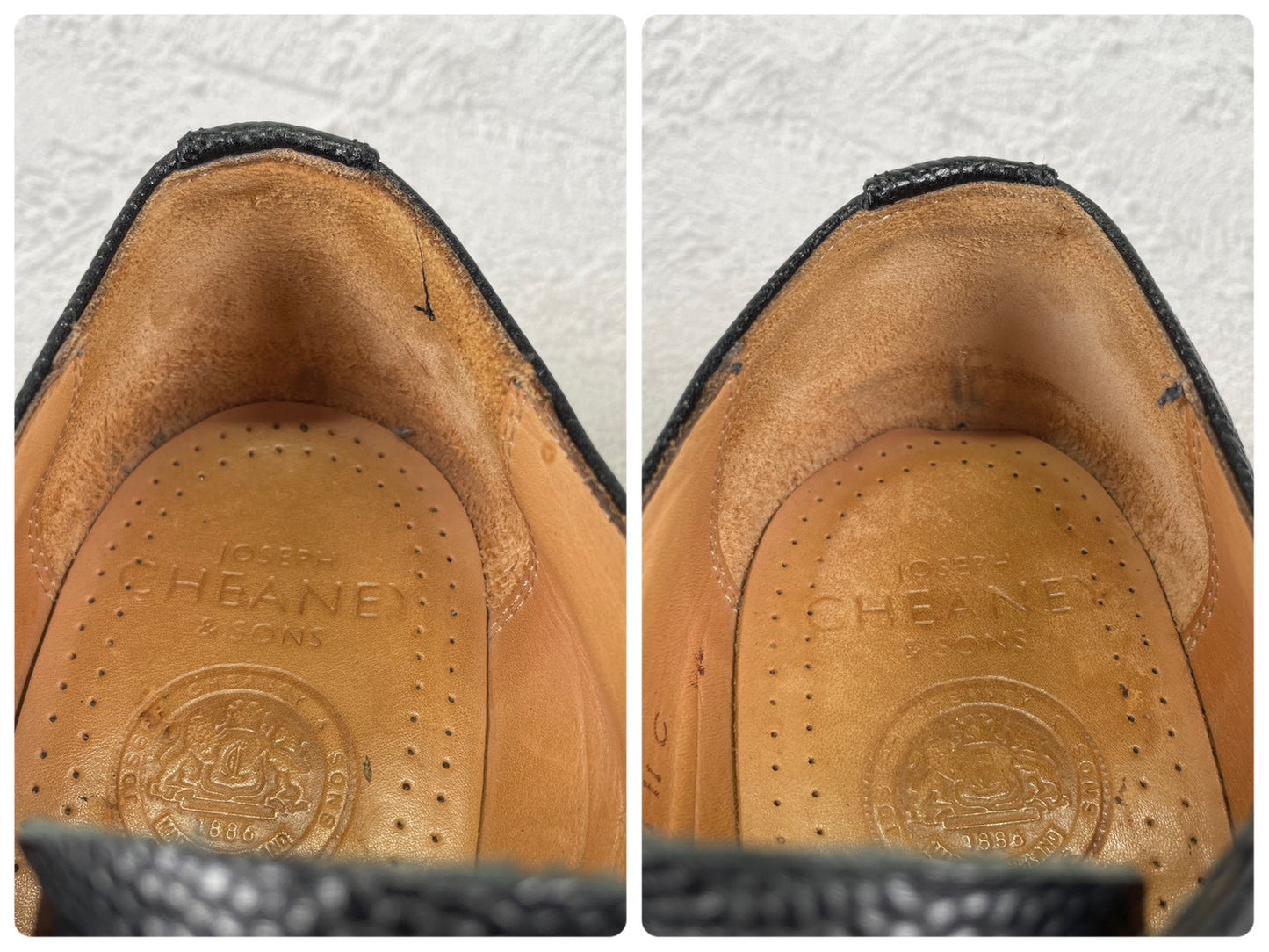 【美品】JOSEPH CHEANEY&SONS ジョセフチーニーアンドサンズ CAIRNGORM 2R ケンゴン ストレート 外羽根 グレインレザー コマンドソール 黒 ブラック UK9.5 / 28.0cm【W3511】