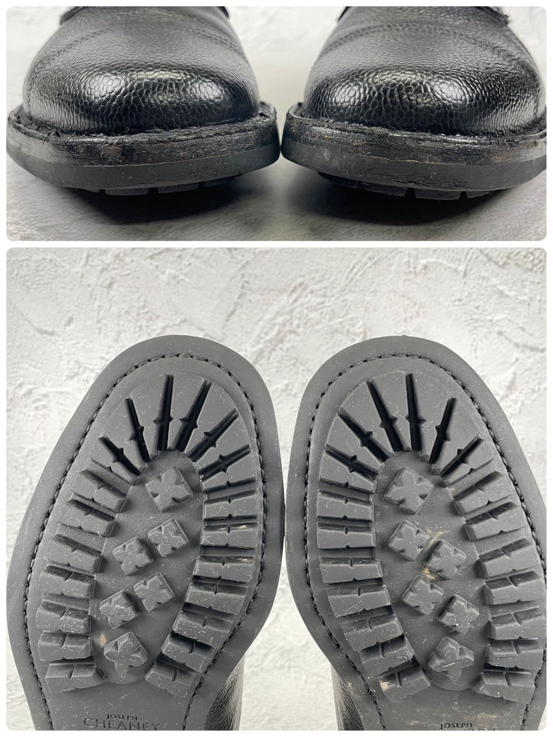 【美品】JOSEPH CHEANEY&SONS ジョセフチーニーアンドサンズ CAIRNGORM 2R ケンゴン ストレート 外羽根 グレインレザー コマンドソール 黒 ブラック UK9.5 / 28.0cm【W3511】