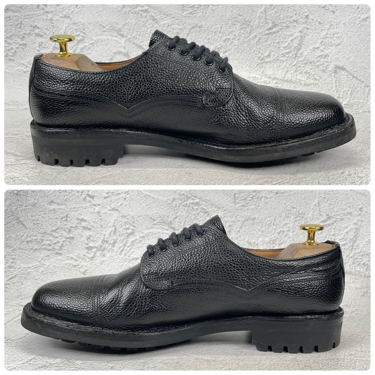 【美品】JOSEPH CHEANEY&SONS ジョセフチーニーアンドサンズ CAIRNGORM 2R ケンゴン ストレート 外羽根 グレインレザー コマンドソール 黒 ブラック UK9.5 / 28.0cm【W3511】