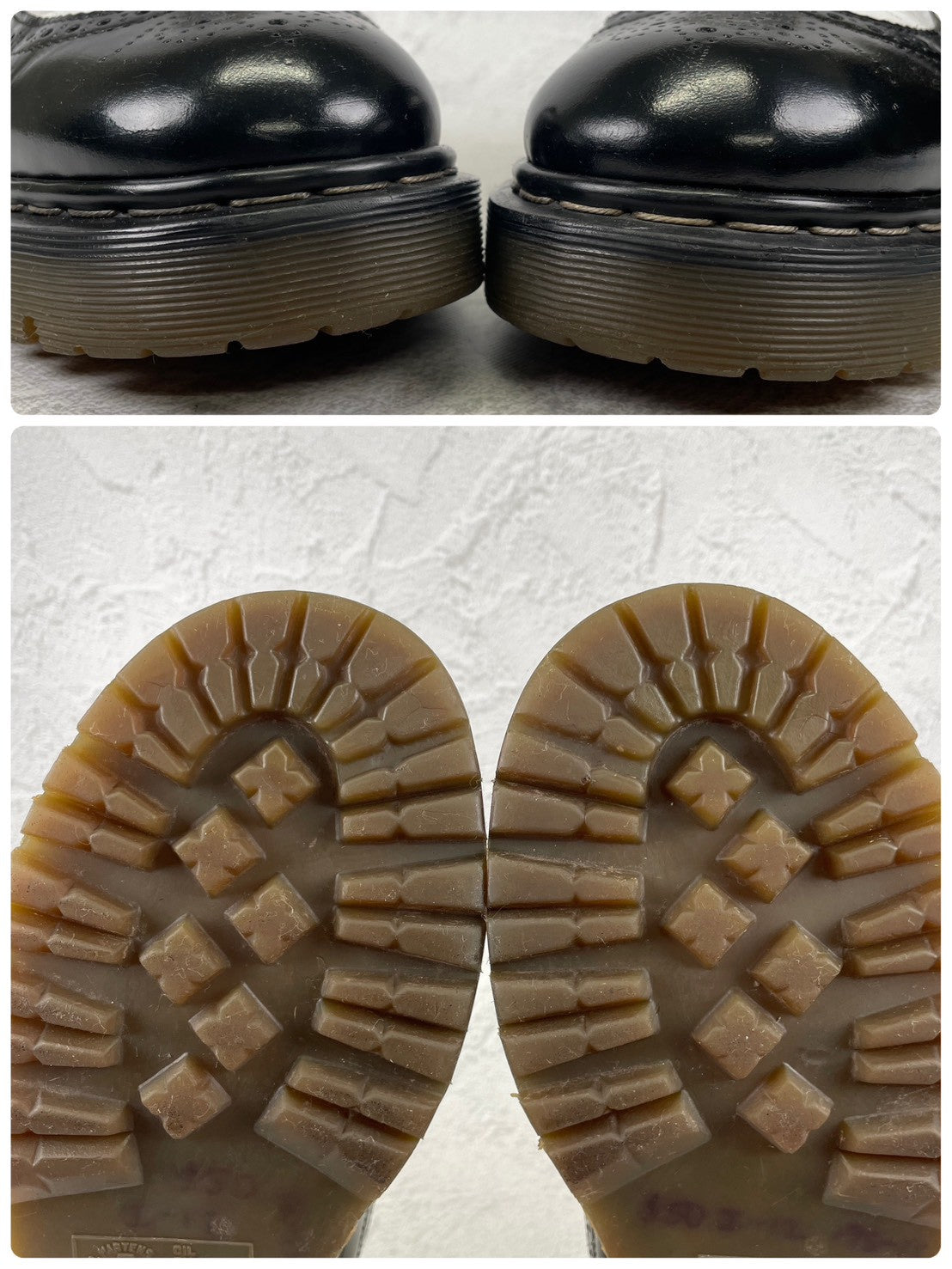 【英国製】Dr.Martens ドクターマーチン 3989 ブローグ ウイング 外羽根 メダリオン 黒×白 / ブラック×ホワイト UK8 / 27.0cm【W3512】