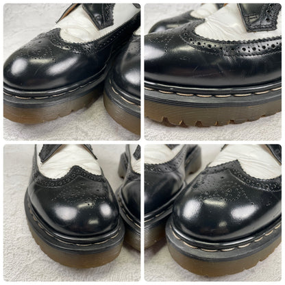 【英国製】Dr.Martens ドクターマーチン 3989 ブローグ ウイング 外羽根 メダリオン 黒×白 / ブラック×ホワイト UK8 / 27.0cm【W3512】