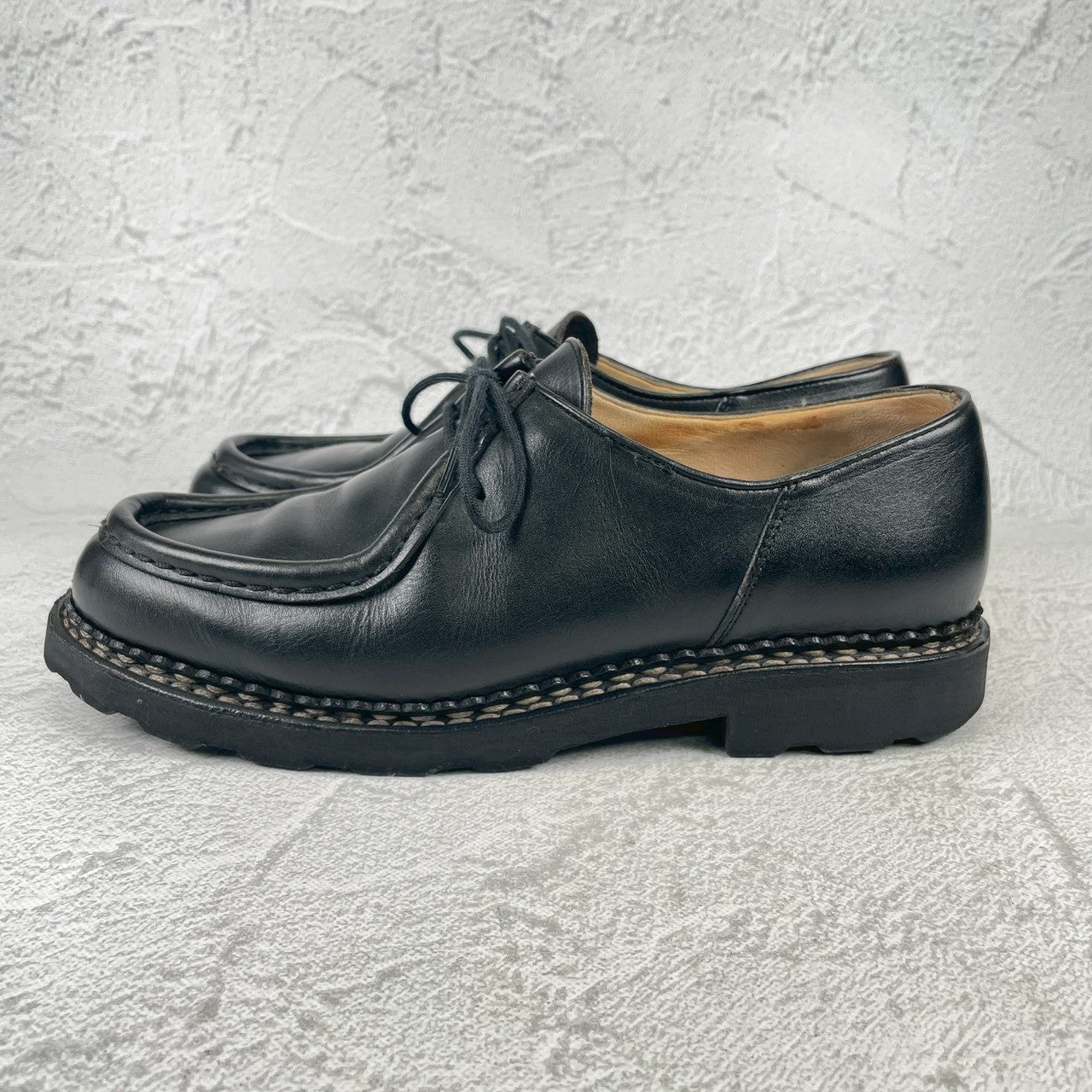 【良品】Paraboot パラブーツ MICHAEL ミカエル チロリアンシューズ リスレザー 黒 ブラック EU39.5 / 24.5cm【W3530】