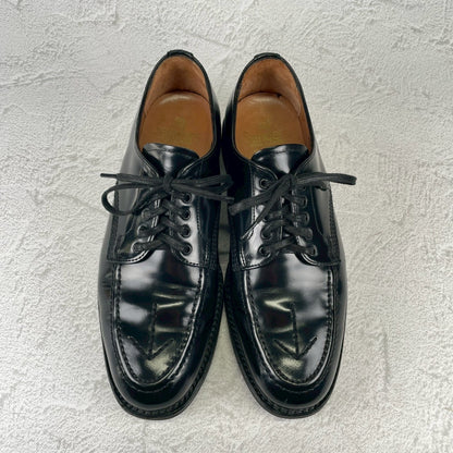 【美品】SANDERS サンダース 1137 APRON DERBY BROAD ARROW ブロードアローエプロンダービー Uチップ 外羽根 黒 ブラック UK5.5 / 24.5cm【W3529】