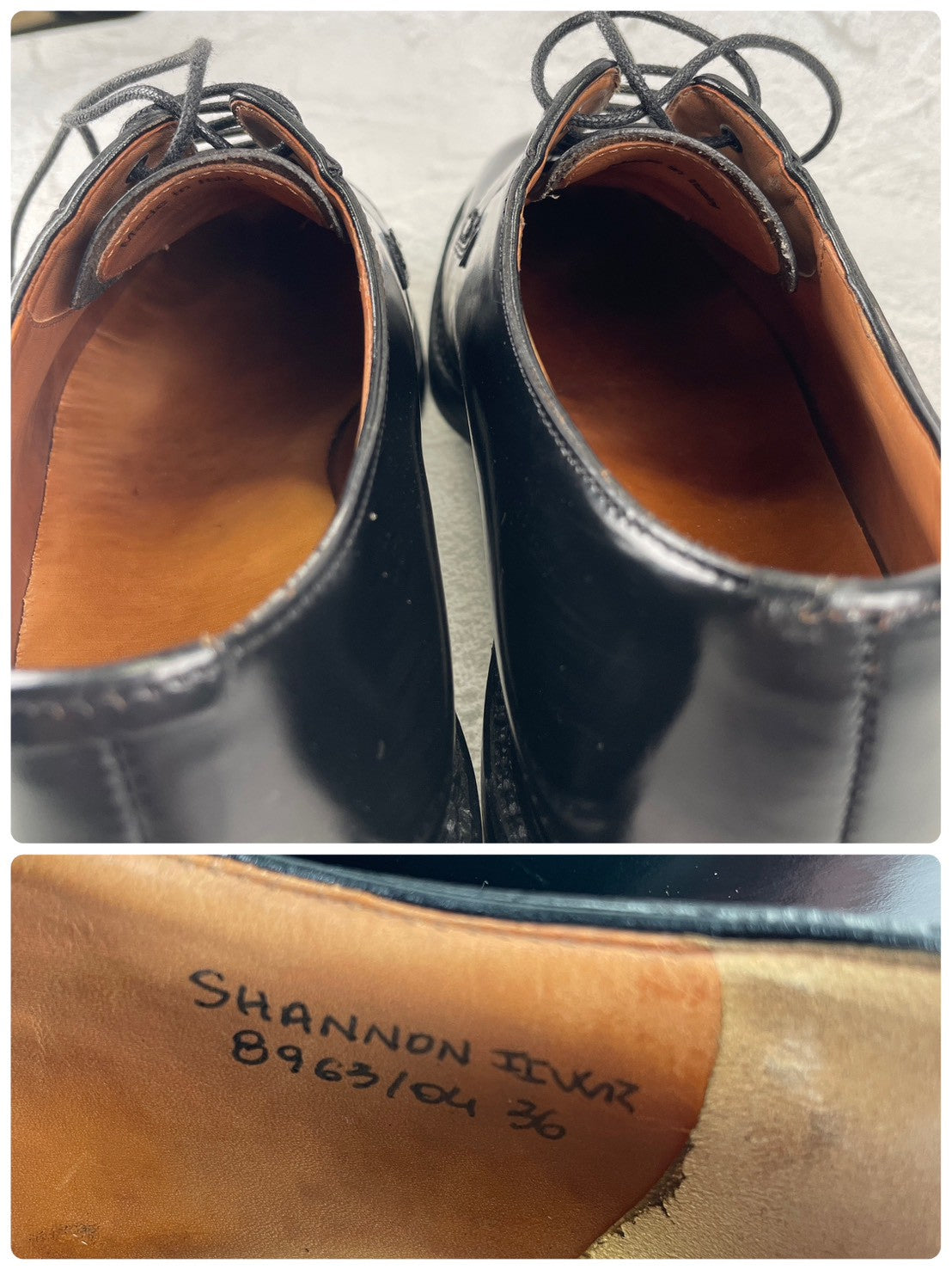 【美品】Church's チャーチ SHANNON シャノン プレーン 外羽根 ポリッシュドバインダーカーフ 黒 ブラック UK36 / 23.0cm【W3528】