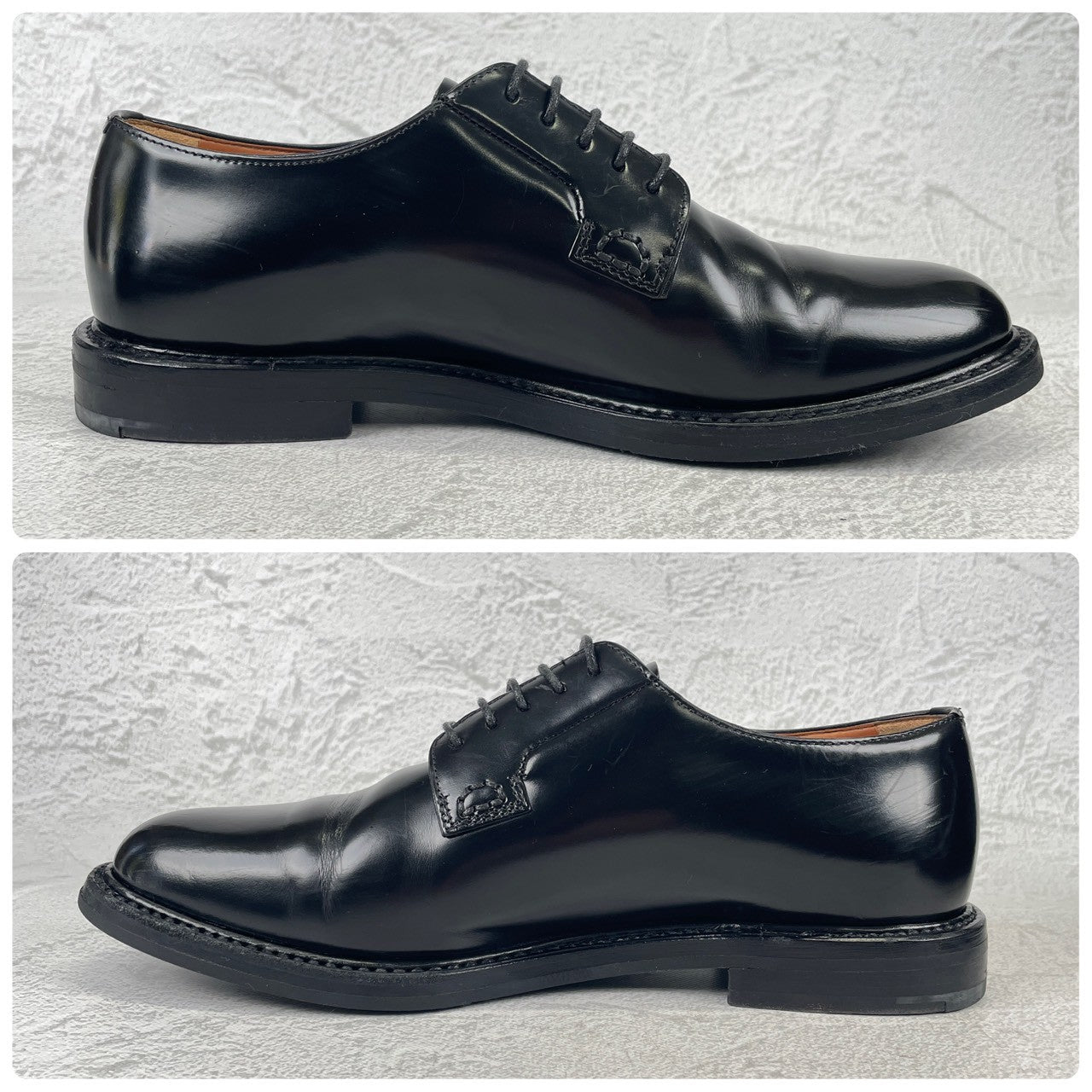 【美品】Church's チャーチ SHANNON シャノン プレーン 外羽根 ポリッシュドバインダーカーフ 黒 ブラック UK36 / 23.0cm【W3528】