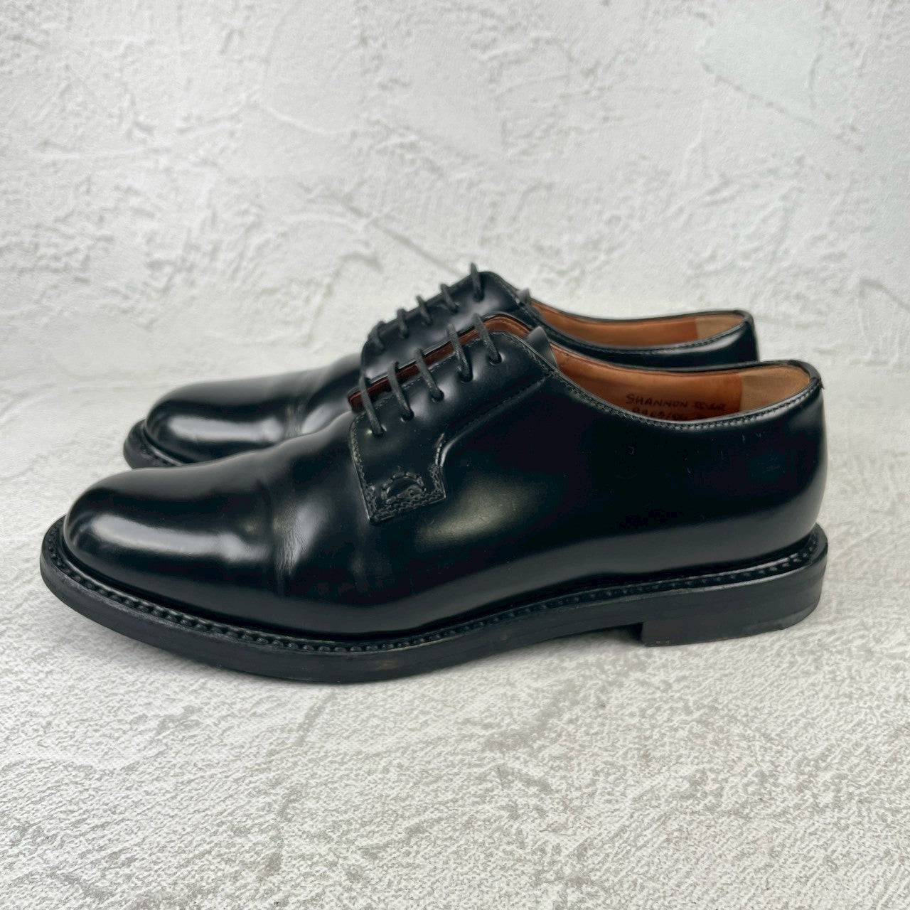 【美品】Church's チャーチ SHANNON シャノン プレーン 外羽根 ポリッシュドバインダーカーフ 黒 ブラック UK36 / 23.0cm【W3528】