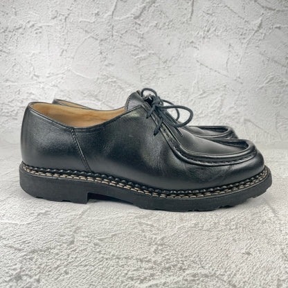 【良品】Paraboot パラブーツ MICHAEL ミカエル チロリアンシューズ リスレザー 黒 ブラック EU39.5 / 24.5cm【W3530】