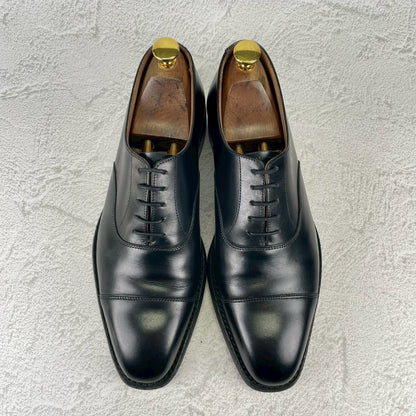 【美品】CROCKETT&JONES クロケットアンドジョーンズ HALLAM ハラム ストレート 内羽根 黒 ブラック UK6 / 24.5cm【W3532】