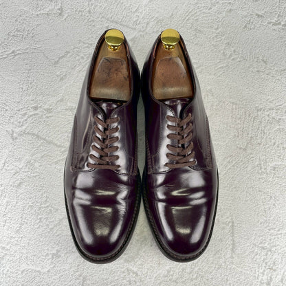 【良品】SANDERS サンダース 1384 OFFICER SHOE オフィサーシューズ プレーン 外羽根 赤茶 バーガンディー UK6 / 25.0cm【W3531】