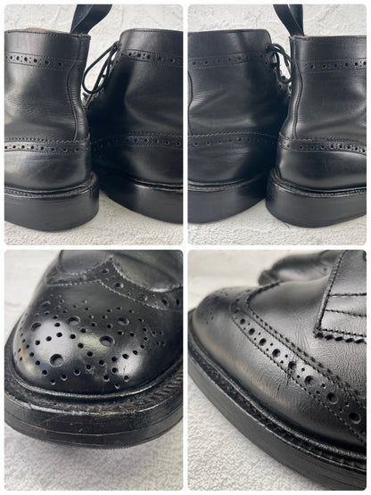 【良品】TRICKER'S トリッカーズ MOLTON モールトン ウイング ブローグ レースアップブーツ M2508 黒 ブラック UK8.5 / 27.0cm【W3540】