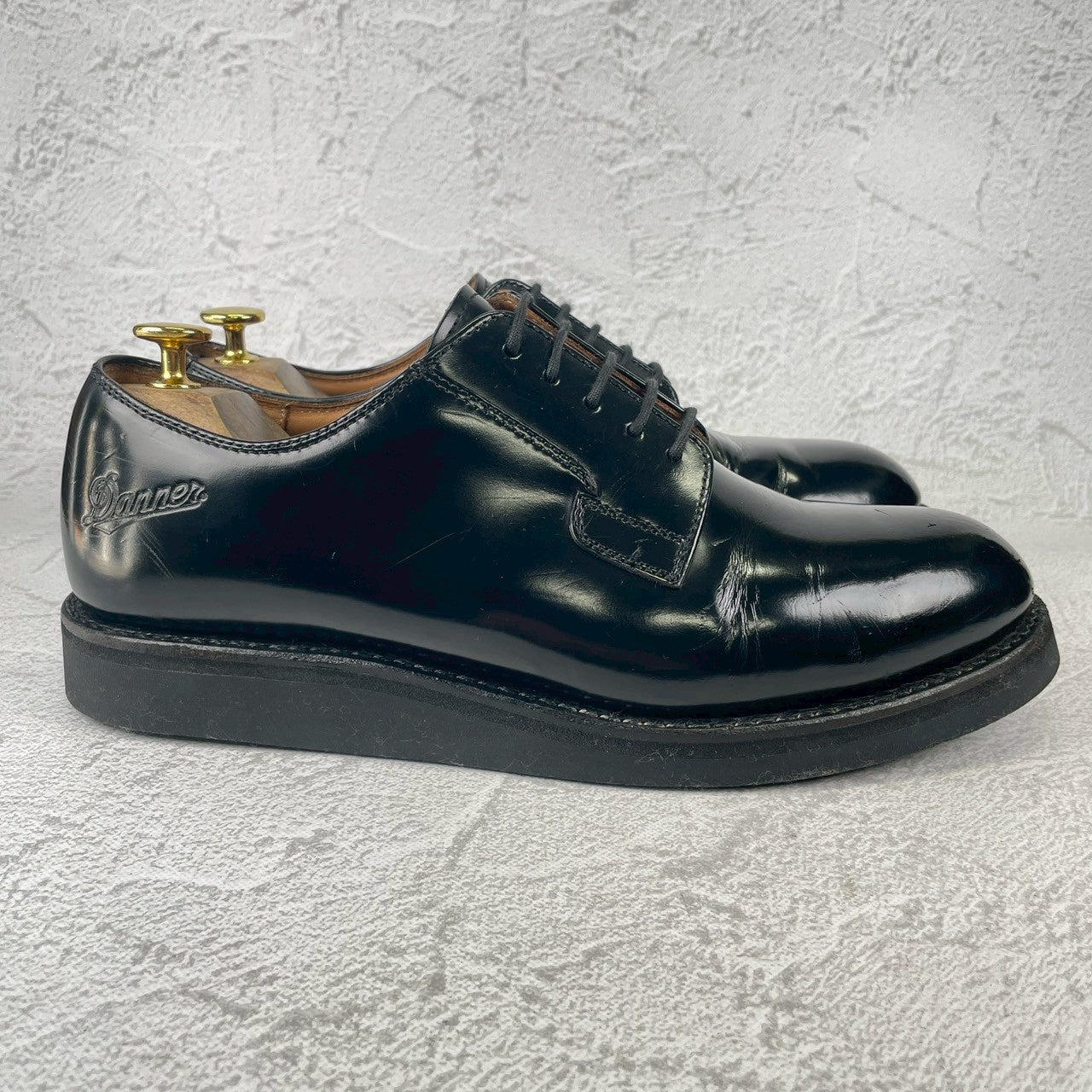 【オールソール済み】DANNER ダナー POSTMAN SHOES ポストマンシューズ プレーン 外羽根 黒 ブラック D4300 US9 / 27.0cm【W3538】