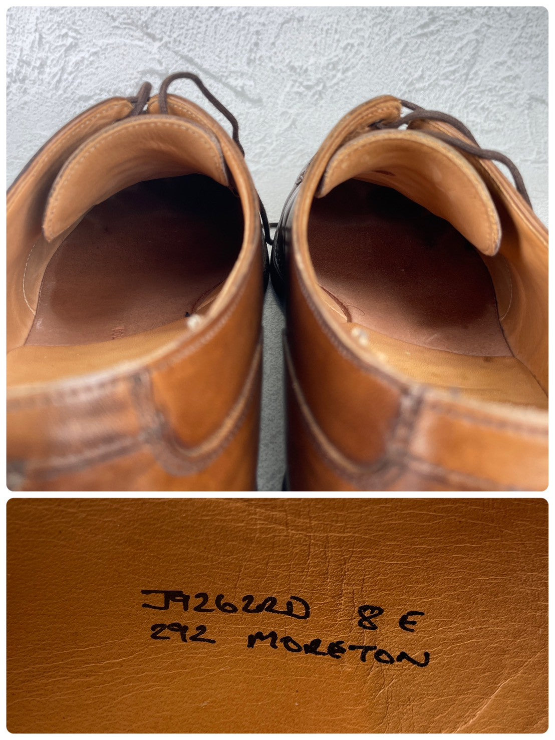 【良品】CROCKETT&JONES クロケットアンドジョーンズ MORETON モールトン Vチップ 外羽根 茶 ブラウン UK8 / 26.5cm【Ｗ3537】