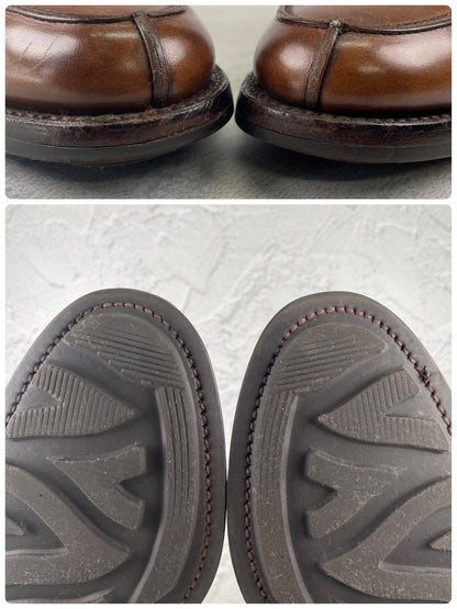 【良品】CROCKETT&JONES クロケットアンドジョーンズ MORETON モールトン Vチップ 外羽根 茶 ブラウン UK8 / 26.5cm【Ｗ3537】