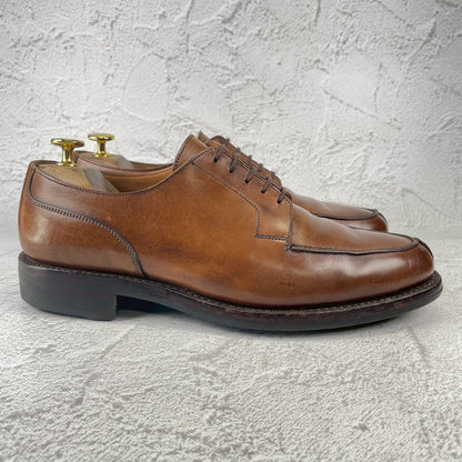 【良品】CROCKETT&JONES クロケットアンドジョーンズ MORETON モールトン Vチップ 外羽根 茶 ブラウン UK8 / 26.5cm【Ｗ3537】