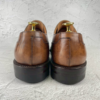 【良品】CROCKETT&JONES クロケットアンドジョーンズ MORETON モールトン Vチップ 外羽根 茶 ブラウン UK8 / 26.5cm【Ｗ3537】