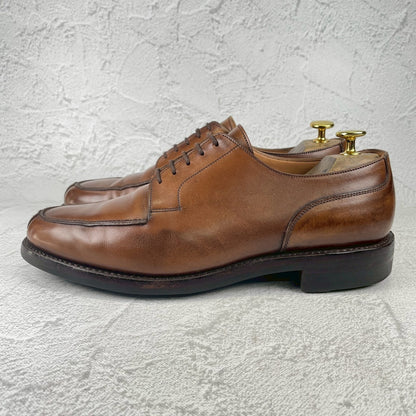 【良品】CROCKETT&JONES クロケットアンドジョーンズ MORETON モールトン Vチップ 外羽根 茶 ブラウン UK8 / 26.5cm【Ｗ3537】