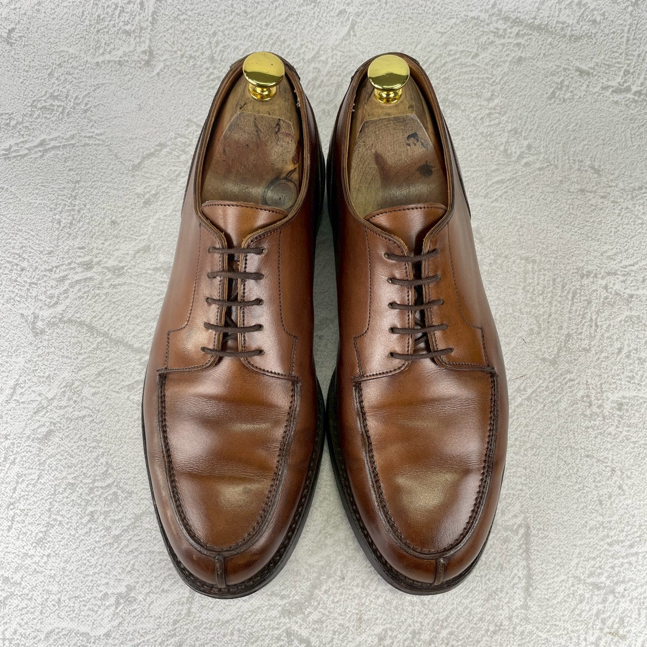 【良品】CROCKETT&JONES クロケットアンドジョーンズ MORETON モールトン Vチップ 外羽根 茶 ブラウン UK8 / 26.5cm【Ｗ3537】
