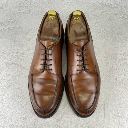 【良品】CROCKETT&JONES クロケットアンドジョーンズ MORETON モールトン Vチップ 外羽根 茶 ブラウン UK8 / 26.5cm【Ｗ3537】