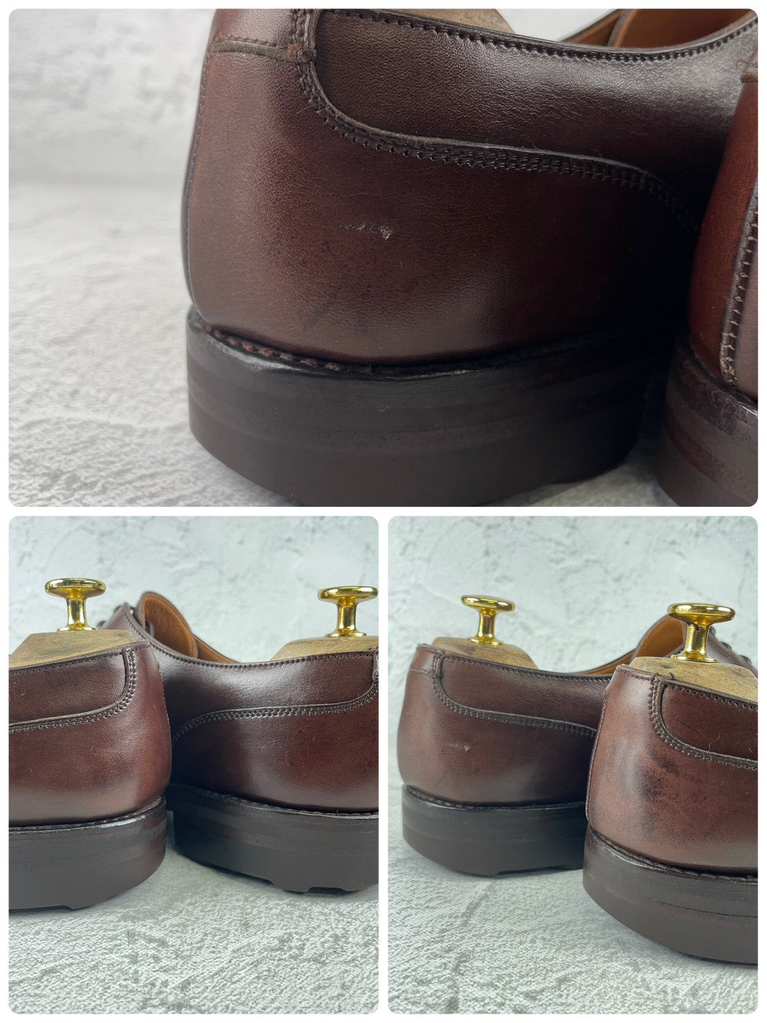 CROCKETT&JONES クロケットアンドジョーンズ MORETON モールトン Vチップ 外羽根 濃茶 ブラウンUK6.5 / 25.0cm【W3534】