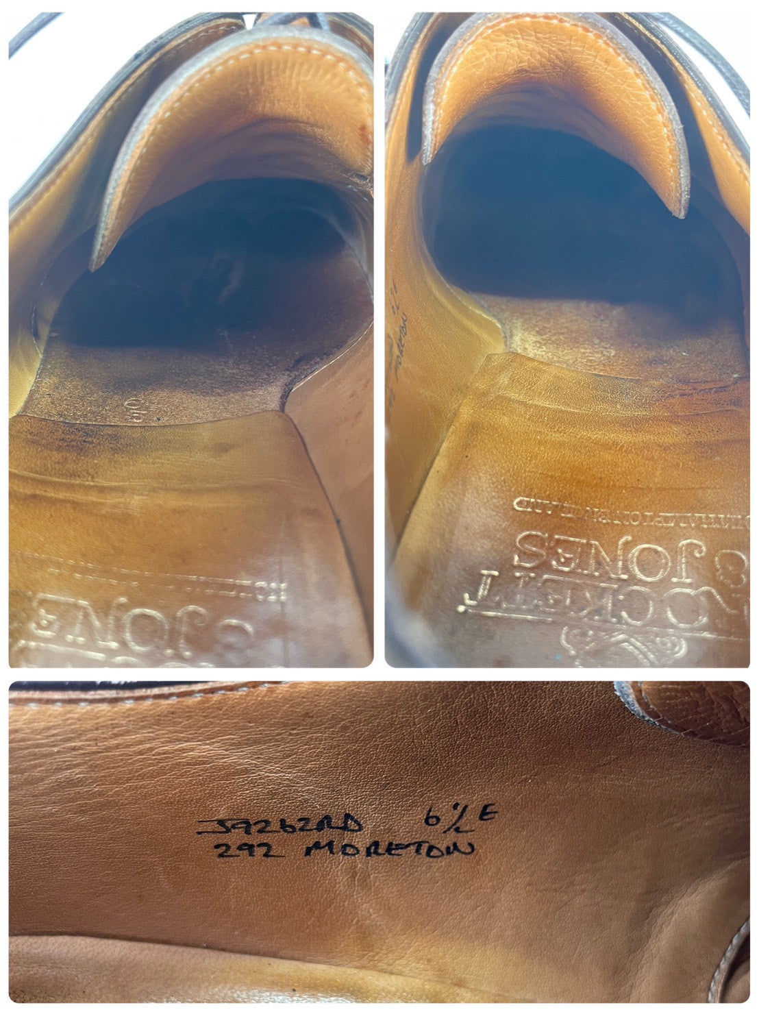 CROCKETT&JONES クロケットアンドジョーンズ MORETON モールトン Vチップ 外羽根 濃茶 ブラウンUK6.5 / 25.0cm【W3534】