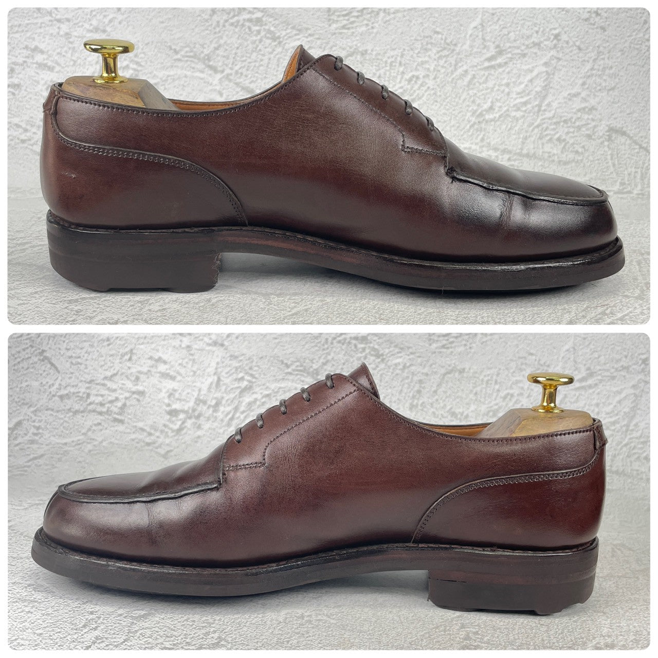 CROCKETT&JONES クロケットアンドジョーンズ MORETON モールトン Vチップ 外羽根 濃茶 ブラウンUK6.5 / 25.0cm【W3534】