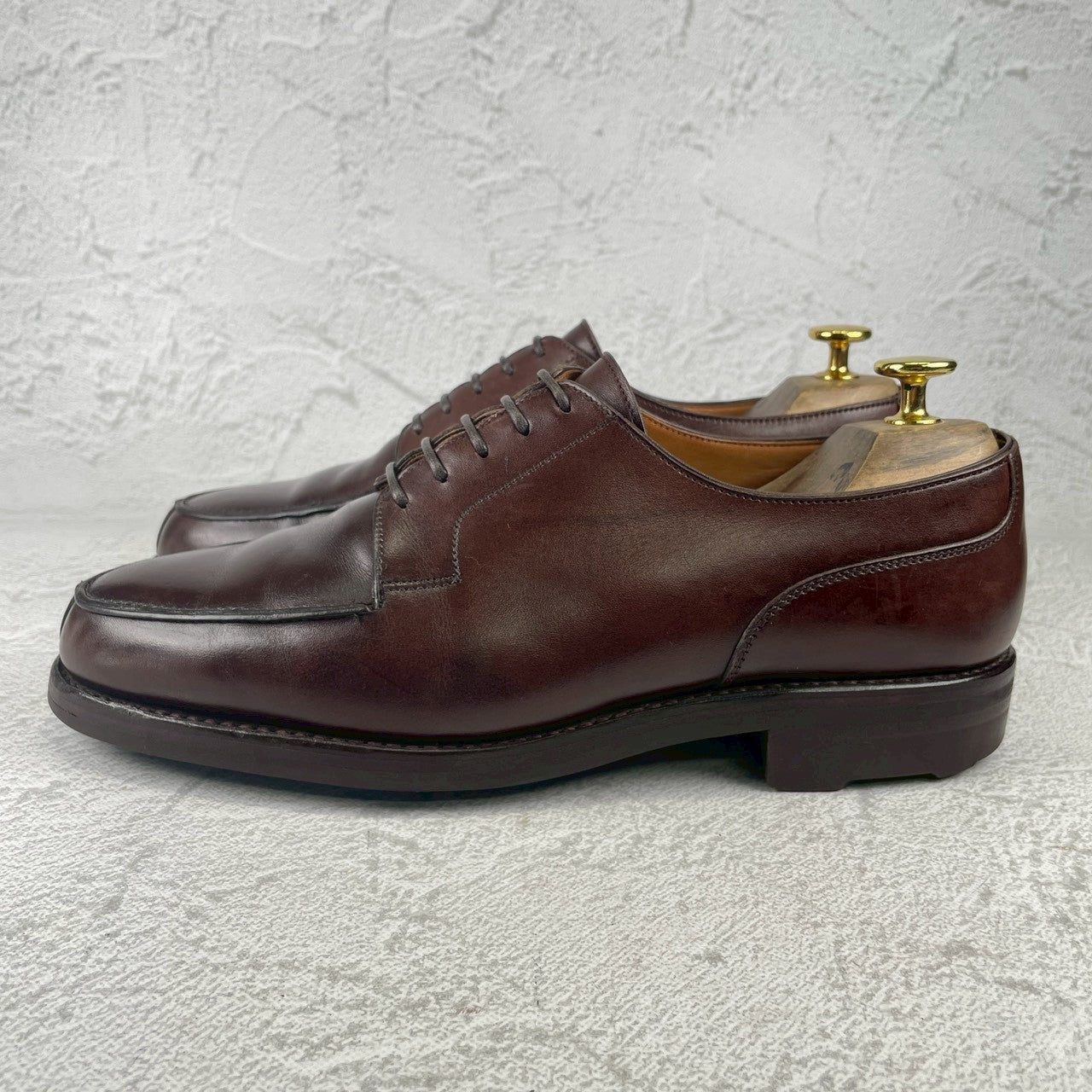 CROCKETT&JONES クロケットアンドジョーンズ MORETON モールトン Vチップ 外羽根 濃茶 ブラウンUK6.5 / 25.0cm【W3534】