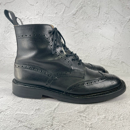 【良品】TRICKER'S トリッカーズ MOLTON モールトン ウイング ブローグ レースアップブーツ M2508 黒 ブラック UK8.5 / 27.0cm【W3540】