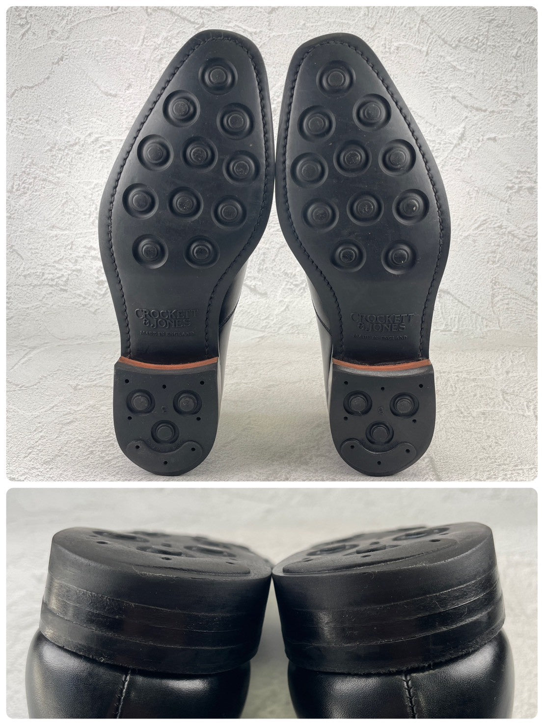 【美品】CROCKETT&JONES クロケットアンドジョーンズ HALLAM ハラム ストレート 内羽根 黒 ブラック UK6 / 24.5cm【W3532】