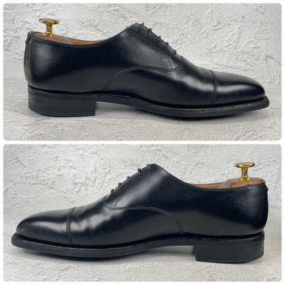 【美品】CROCKETT&JONES クロケットアンドジョーンズ HALLAM ハラム ストレート 内羽根 黒 ブラック UK6 / 24.5cm【W3532】