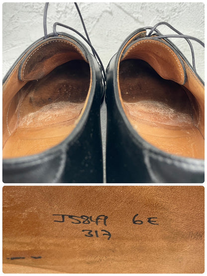Crockett&Jones クロケットアンドジョーンズ Plain Toe Paul Smith別注 プレーン 外羽根 3ホール 黒 ブラック UK6E / 24.5cm【W3548】