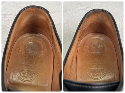 Crockett&Jones クロケットアンドジョーンズ Plain Toe Paul Smith別注 プレーン 外羽根 3ホール 黒 ブラック UK6E / 24.5cm【W3548】