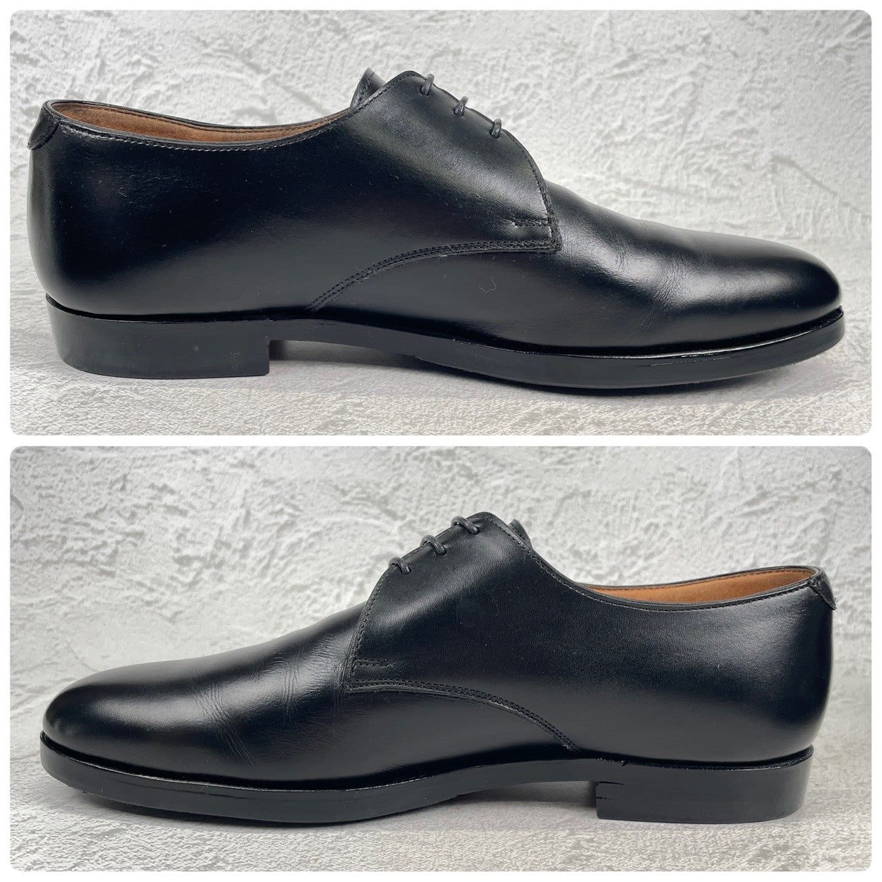 Crockett&Jones クロケットアンドジョーンズ Plain Toe Paul Smith別注 プレーン 外羽根 3ホール 黒 ブラック UK6E / 24.5cm【W3548】