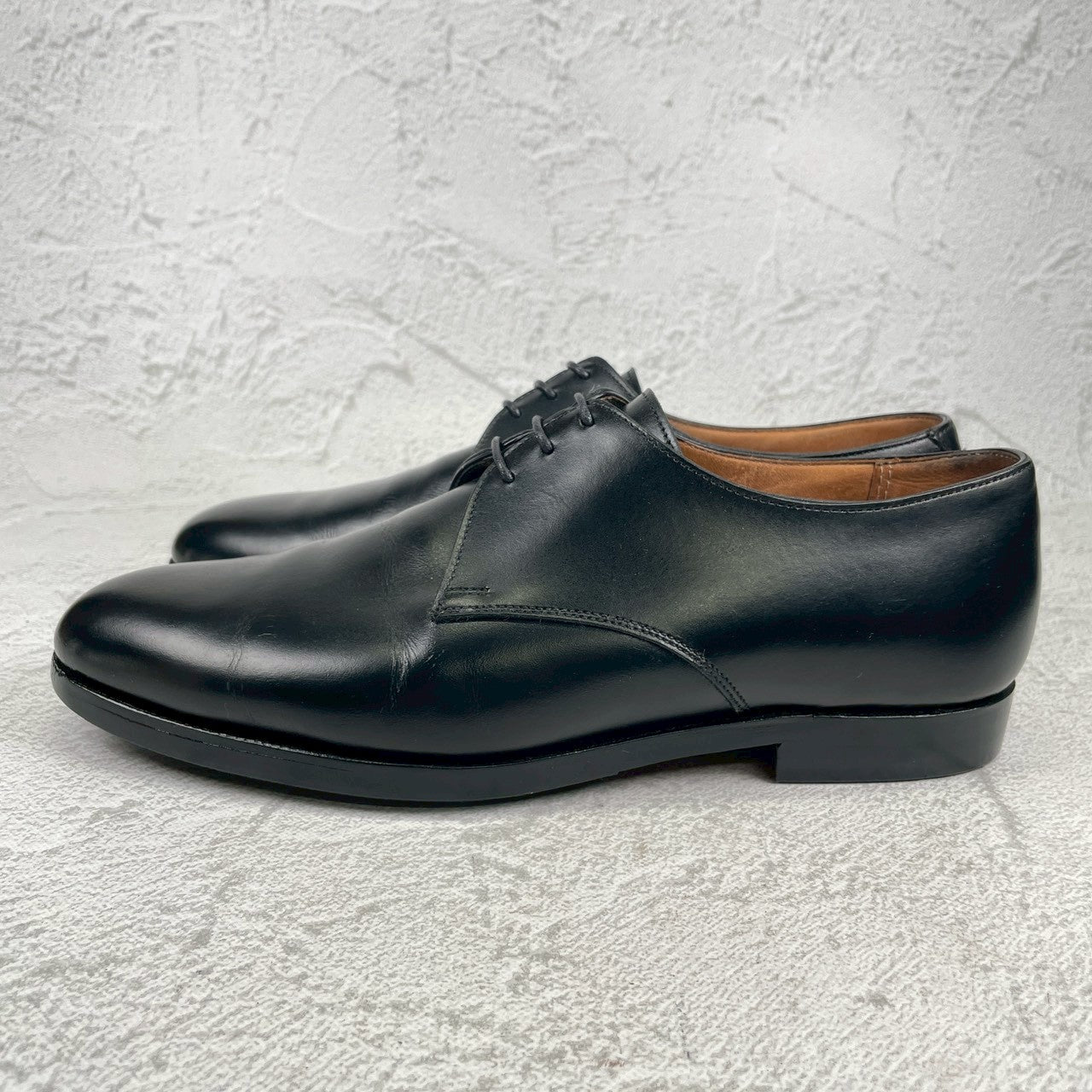 Crockett&Jones クロケットアンドジョーンズ Plain Toe Paul Smith別注 プレーン 外羽根 3ホール 黒 ブラック UK6E / 24.5cm【W3548】