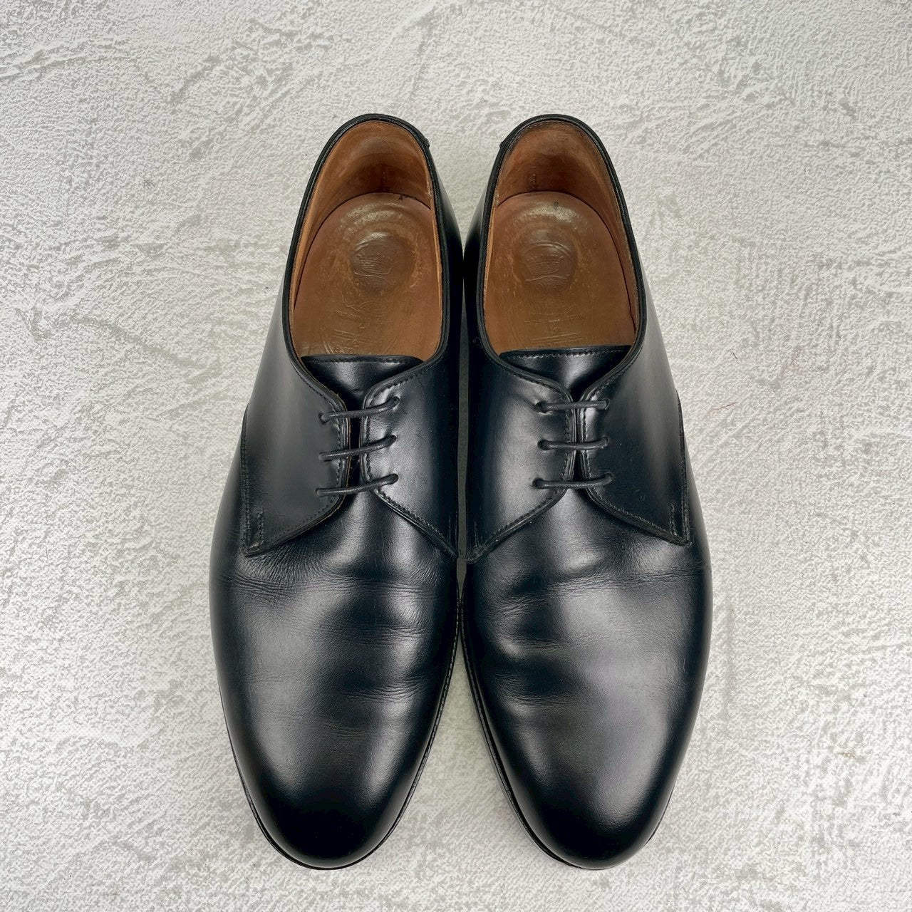 Crockett&Jones クロケットアンドジョーンズ Plain Toe Paul Smith別注 プレーン 外羽根 3ホール 黒 ブラック UK6E / 24.5cm【W3548】