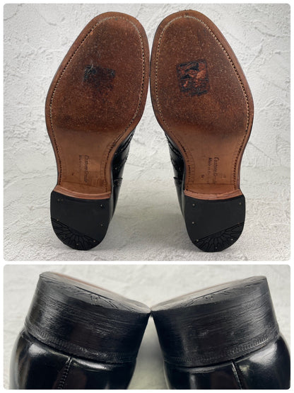 【美品】Church's チャーチ 3都市 旧チャーチ BURWOOD バーウッド ウイング 内羽根 メダリオン 81ラスト 黒 ブラック UK6.5 / 25.0cm【W3547】
