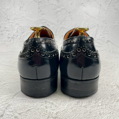 【美品】Church's チャーチ 3都市 旧チャーチ BURWOOD バーウッド ウイング 内羽根 メダリオン 81ラスト 黒 ブラック UK6.5 / 25.0cm【W3547】