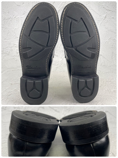 Paraboot パラブーツ ADONIS アドニス ハーフサドル コインローファー 黒 ブラック UK6 / 24.5cm〜25.0cm【W3546】