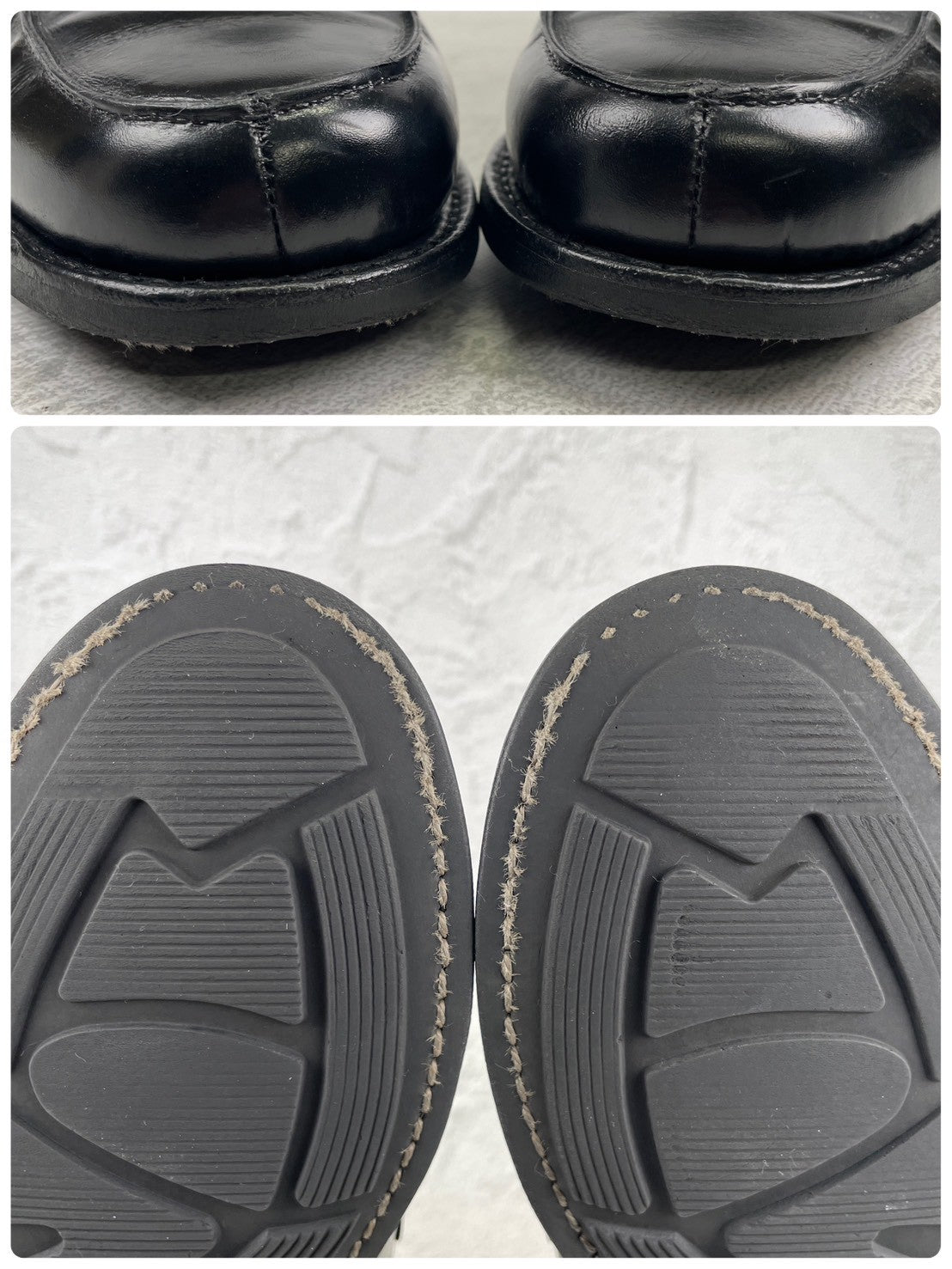 Paraboot パラブーツ ADONIS アドニス ハーフサドル コインローファー 黒 ブラック UK6 / 24.5cm〜25.0cm【W3546】