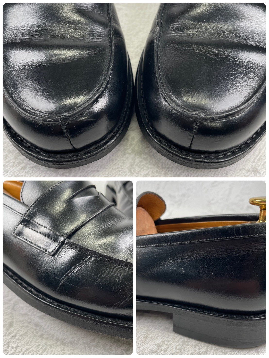 Paraboot パラブーツ ADONIS アドニス ハーフサドル コインローファー 黒 ブラック UK6 / 24.5cm〜25.0cm【W3546】