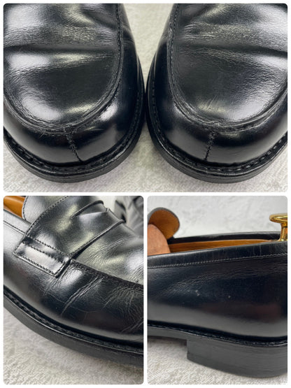 Paraboot パラブーツ ADONIS アドニス ハーフサドル コインローファー 黒 ブラック UK6 / 24.5cm〜25.0cm【W3546】
