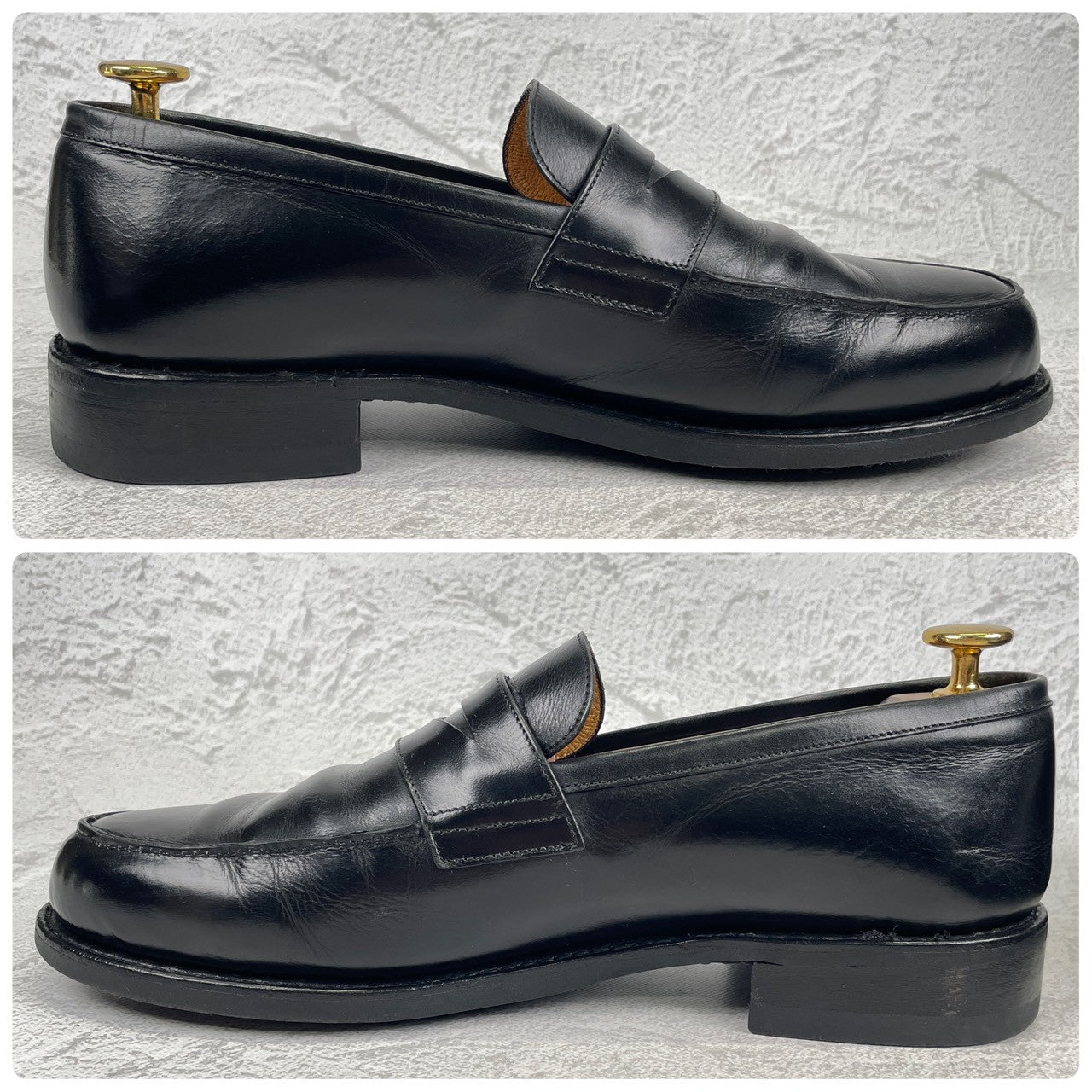 Paraboot パラブーツ ADONIS アドニス ハーフサドル コインローファー 黒 ブラック UK6 / 24.5cm〜25.0cm【W3546】