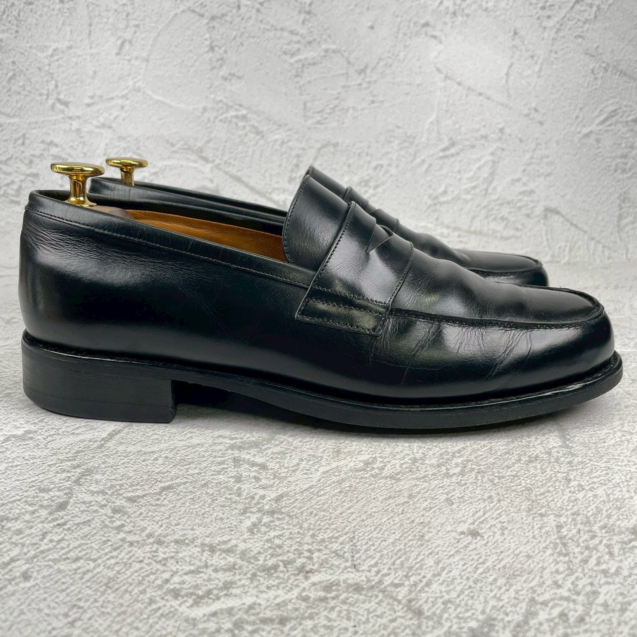 Paraboot パラブーツ ADONIS アドニス ハーフサドル コインローファー 黒 ブラック UK6 / 24.5cm〜25.0cm【W3546】