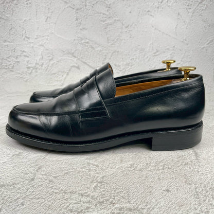Paraboot パラブーツ ADONIS アドニス ハーフサドル コインローファー 黒 ブラック UK6 / 24.5cm〜25.0cm【W3546】