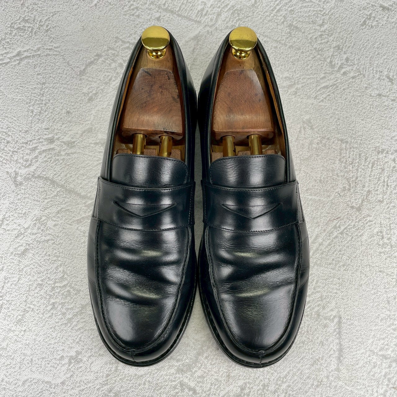 Paraboot パラブーツ ADONIS アドニス ハーフサドル コインローファー 黒 ブラック UK6 / 24.5cm〜25.0cm【W3546】