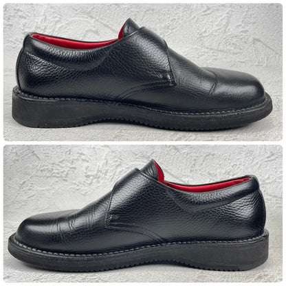 REGAL Shoe&Co. リーガル シューアンドコー 807S シングルモンクストラップ シボ革 黒 ブラック 24.5cm【W3545】